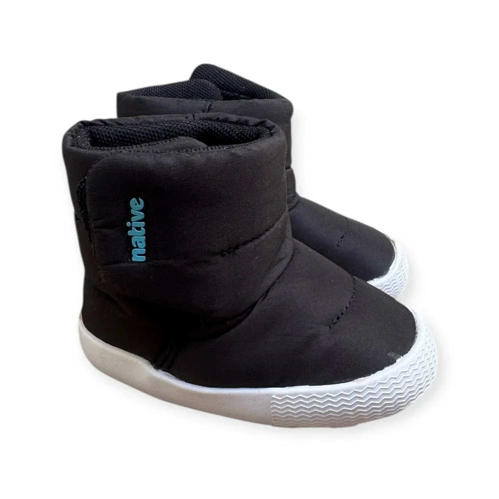 Native Chamonix Baby Boots Black/White Puffer Winter Snow Size B3